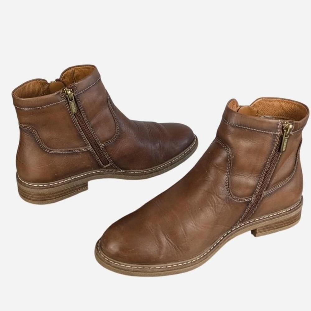 Pikolinos Aldaya W8J-8747 Calfskin Leather Ankle Boot Brandy US 7-7.5 - Picture 4 of 9